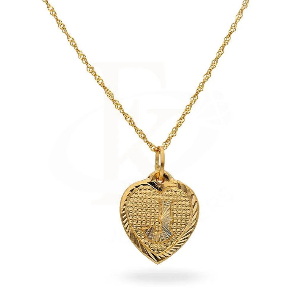 Gold Necklace (Chain With Alphabet Pendant) 22Kt - Fkjnkl1847 J Necklaces