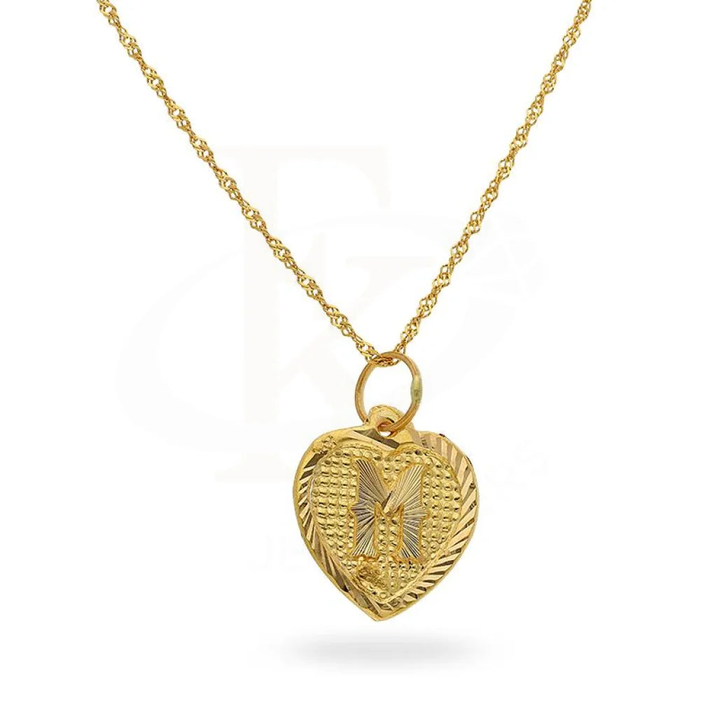 Gold Necklace (Chain With Alphabet Pendant) 22Kt - Fkjnkl1847 M Necklaces