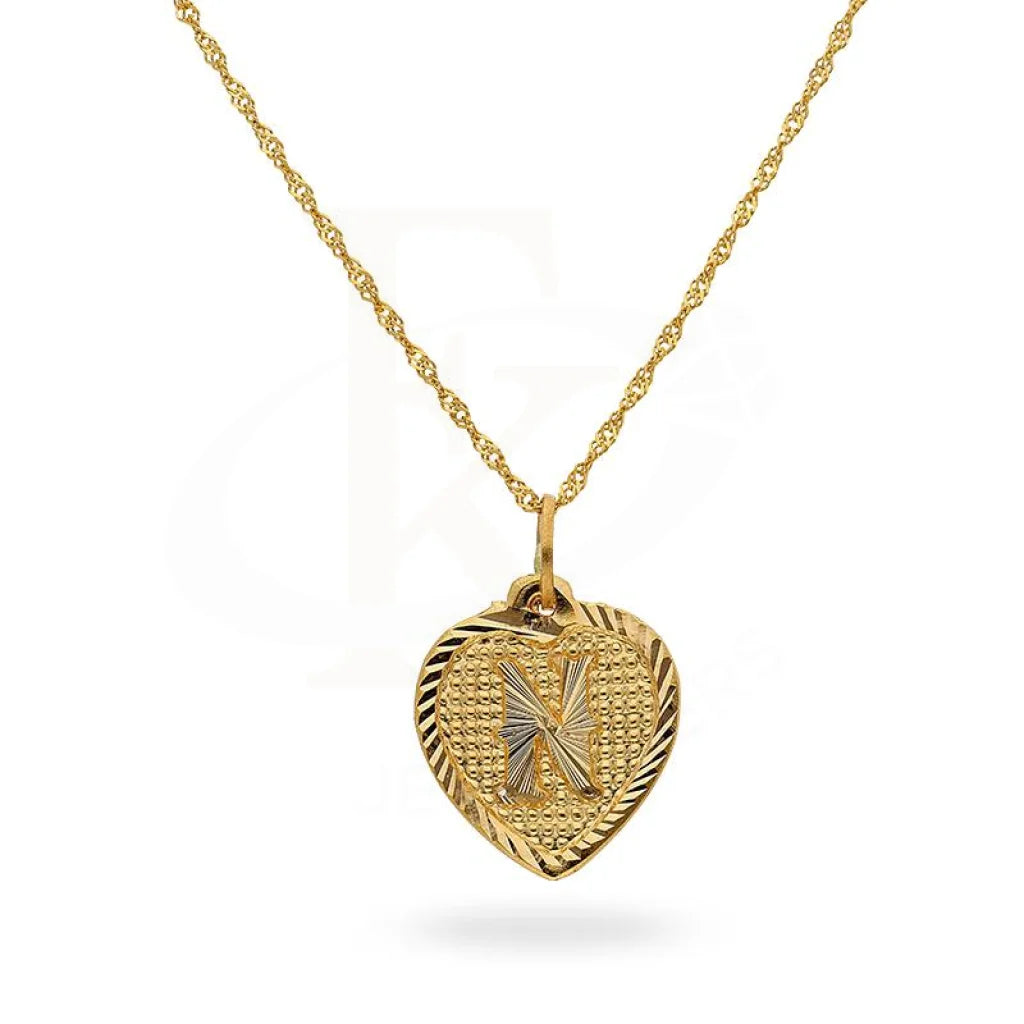 Gold Necklace (Chain With Alphabet Pendant) 22Kt - Fkjnkl1847 N Necklaces