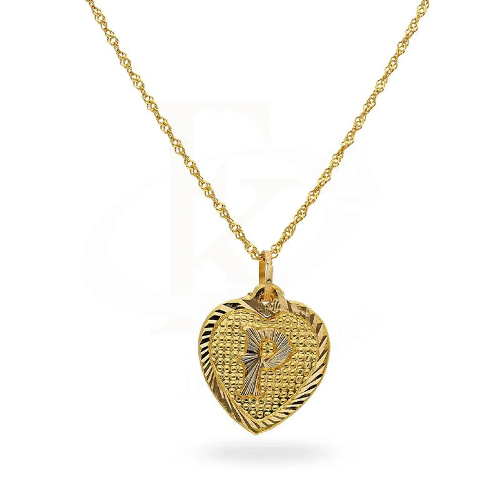 Gold Necklace (Chain With Alphabet Pendant) 22Kt - Fkjnkl1847 P Necklaces