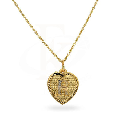 Gold Necklace (Chain With Alphabet Pendant) 22Kt - Fkjnkl1847 R Necklaces