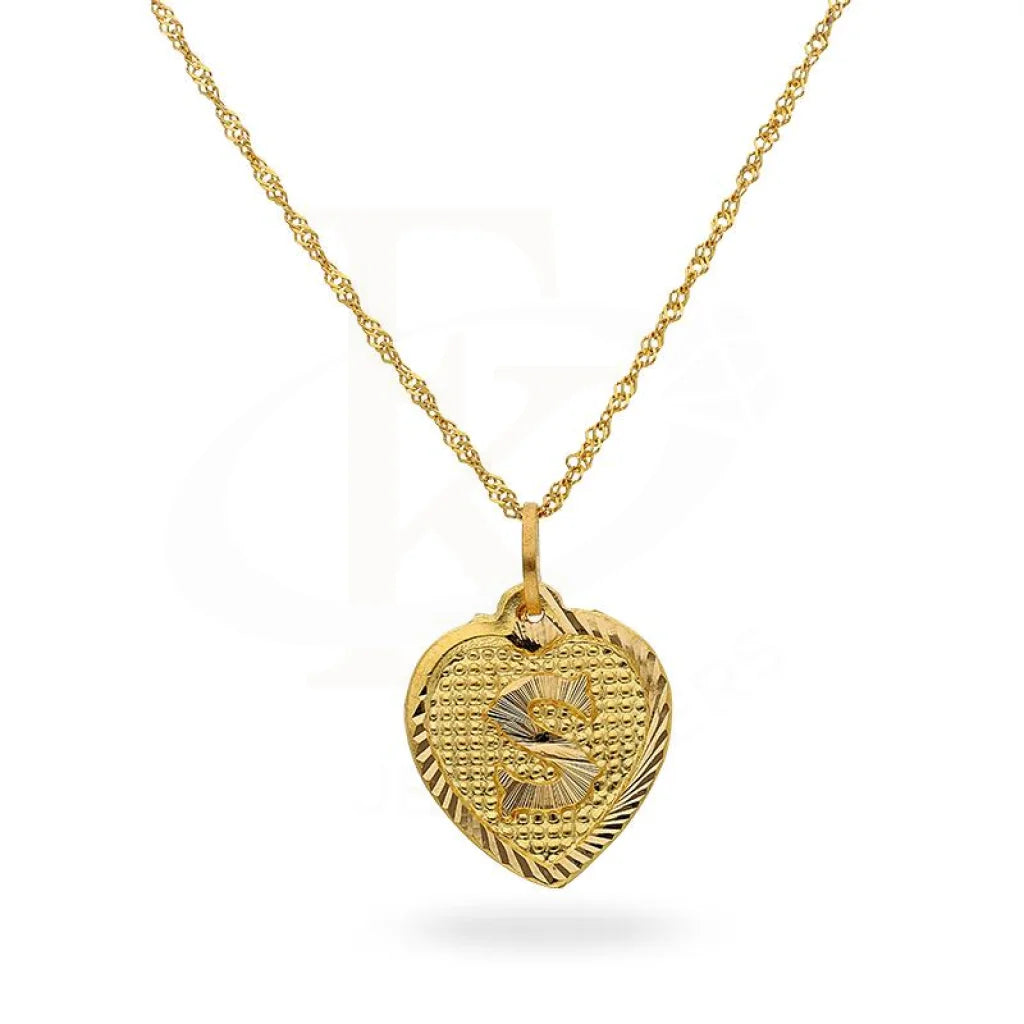Gold Necklace (Chain With Alphabet Pendant) 22Kt - Fkjnkl1847 S Necklaces