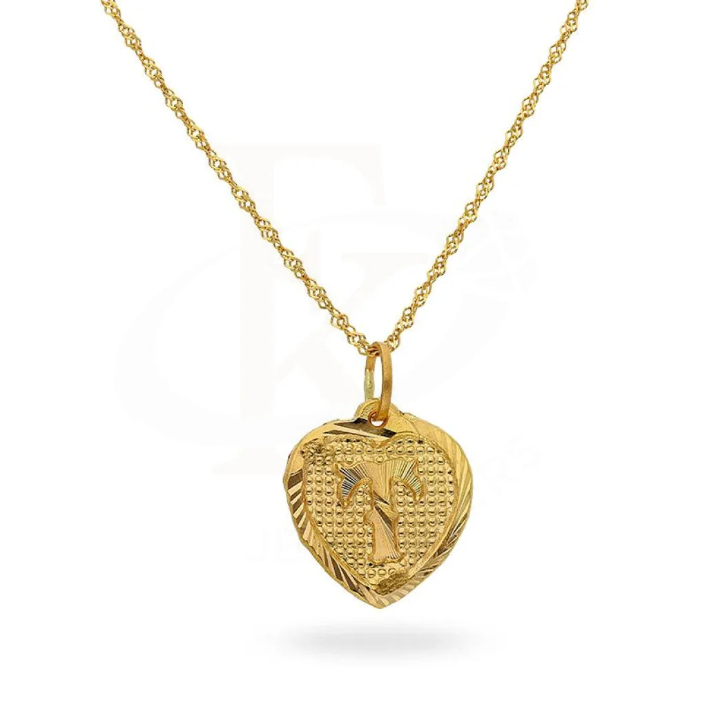 Gold Necklace (Chain With Alphabet Pendant) 22Kt - Fkjnkl1847 T Necklaces