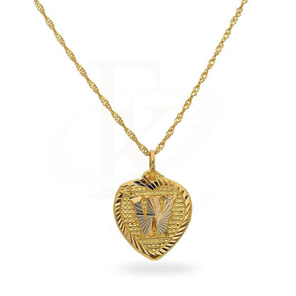 Gold Necklace (Chain With Alphabet Pendant) 22Kt - Fkjnkl1847 W Necklaces