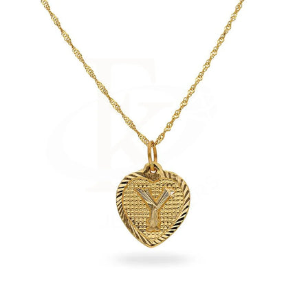 Gold Necklace (Chain With Alphabet Pendant) 22Kt - Fkjnkl1847 Y Necklaces