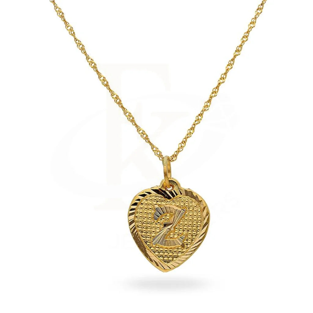Gold Necklace (Chain With Alphabet Pendant) 22Kt - Fkjnkl1847 Z Necklaces
