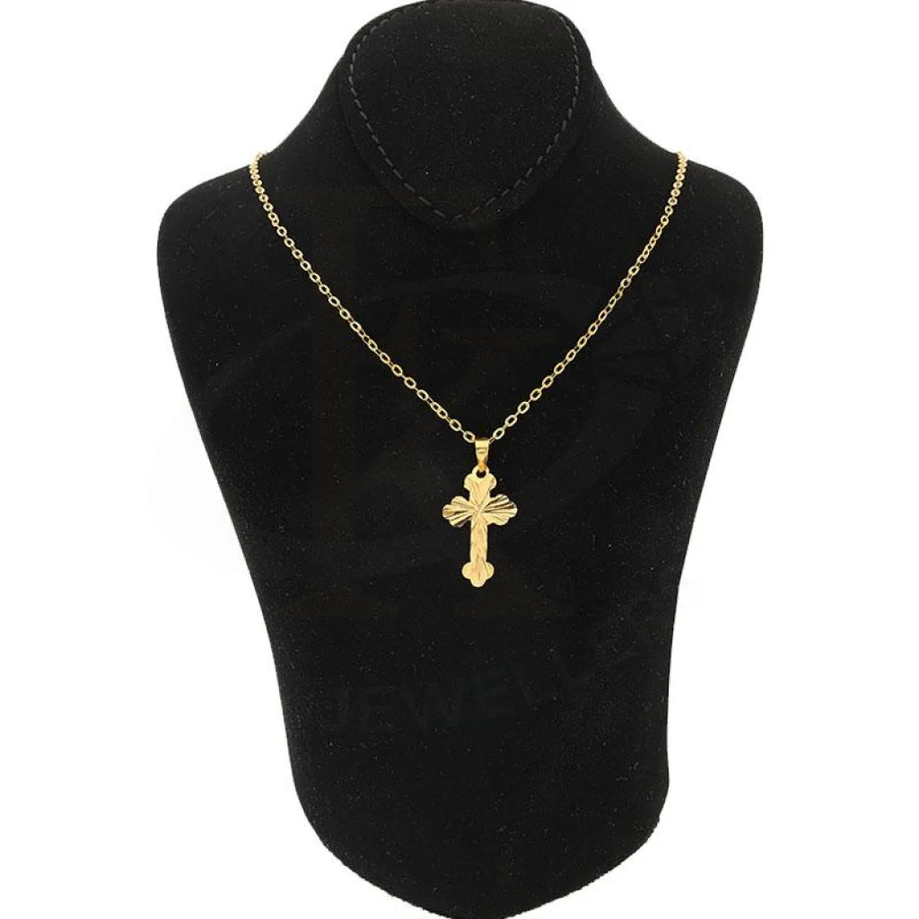 Gold Necklace (Chain With Cross Pendant) 18Kt - Fkjnkl1197 Necklaces