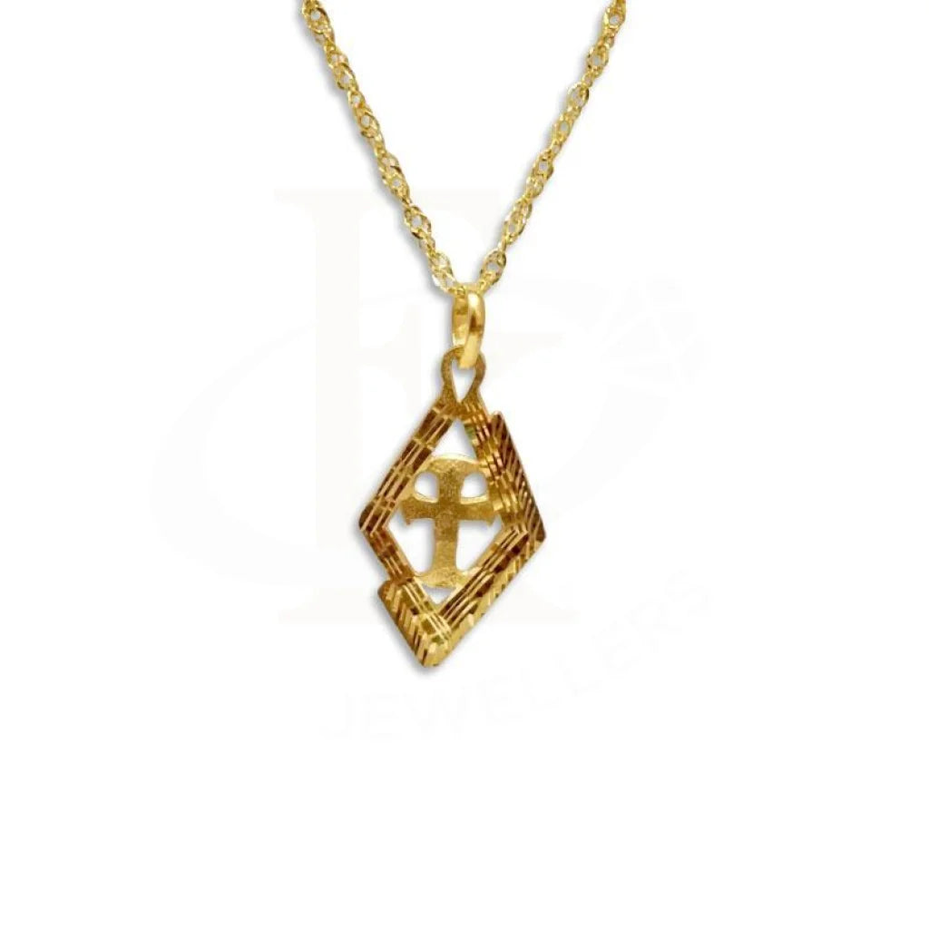 Gold Necklace (Chain With Cross Pendant) 18Kt - Fkjnkl1217 Necklaces
