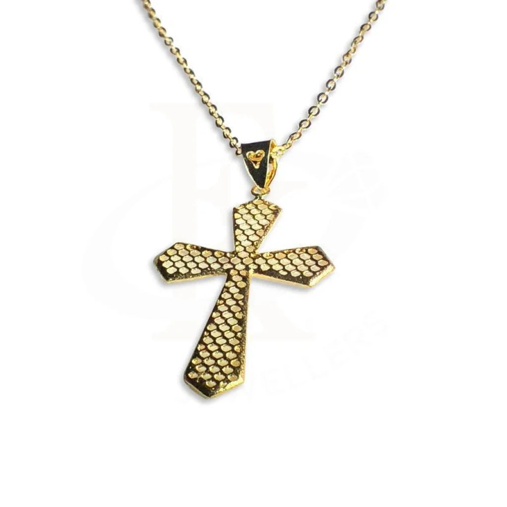Gold Necklace (Chain With Cross Pendant) 18Kt - Fkjnkl1219 Necklaces