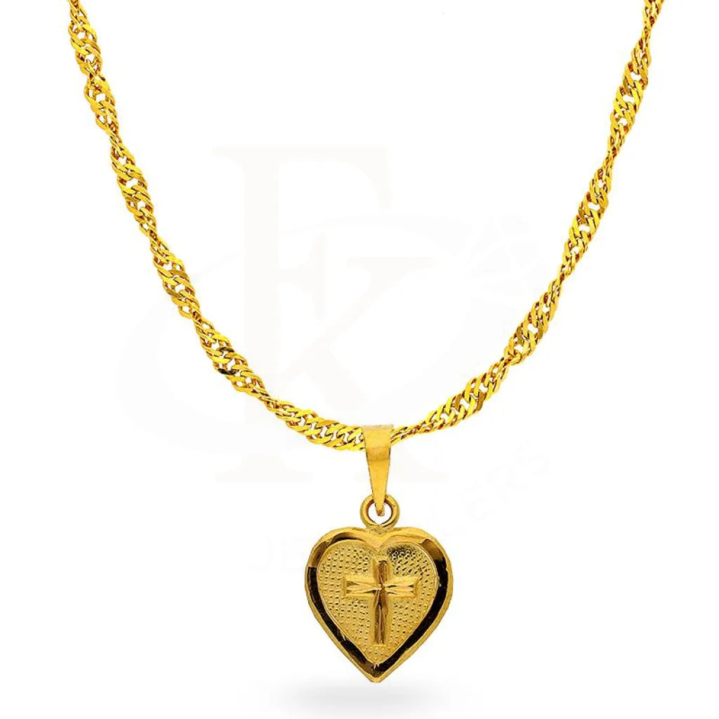 Gold Necklace (Chain With Cross Pendant) 18Kt - Fkjnkl1225 Disco Necklaces