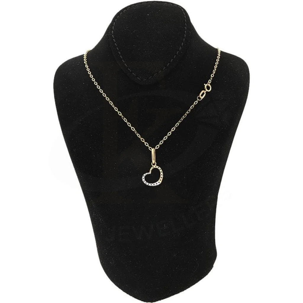 Gold Necklace (Chain With Dual Tone Heart Pendant) 18Kt - Fkjnkl18K2075 Necklaces
