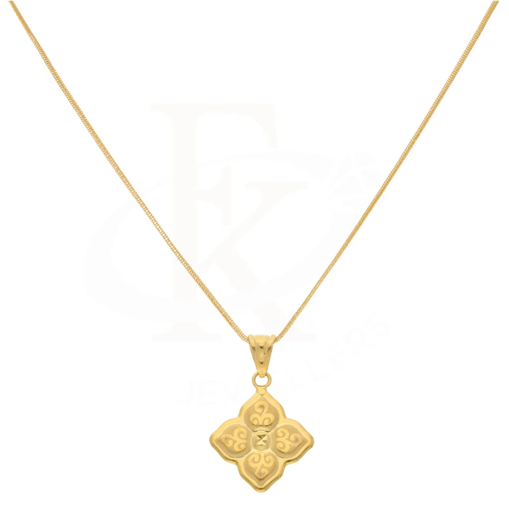 Gold Necklace (Chain With Floral Design Pendant) 21Kt - Fkjnkl21Km8541 Necklaces