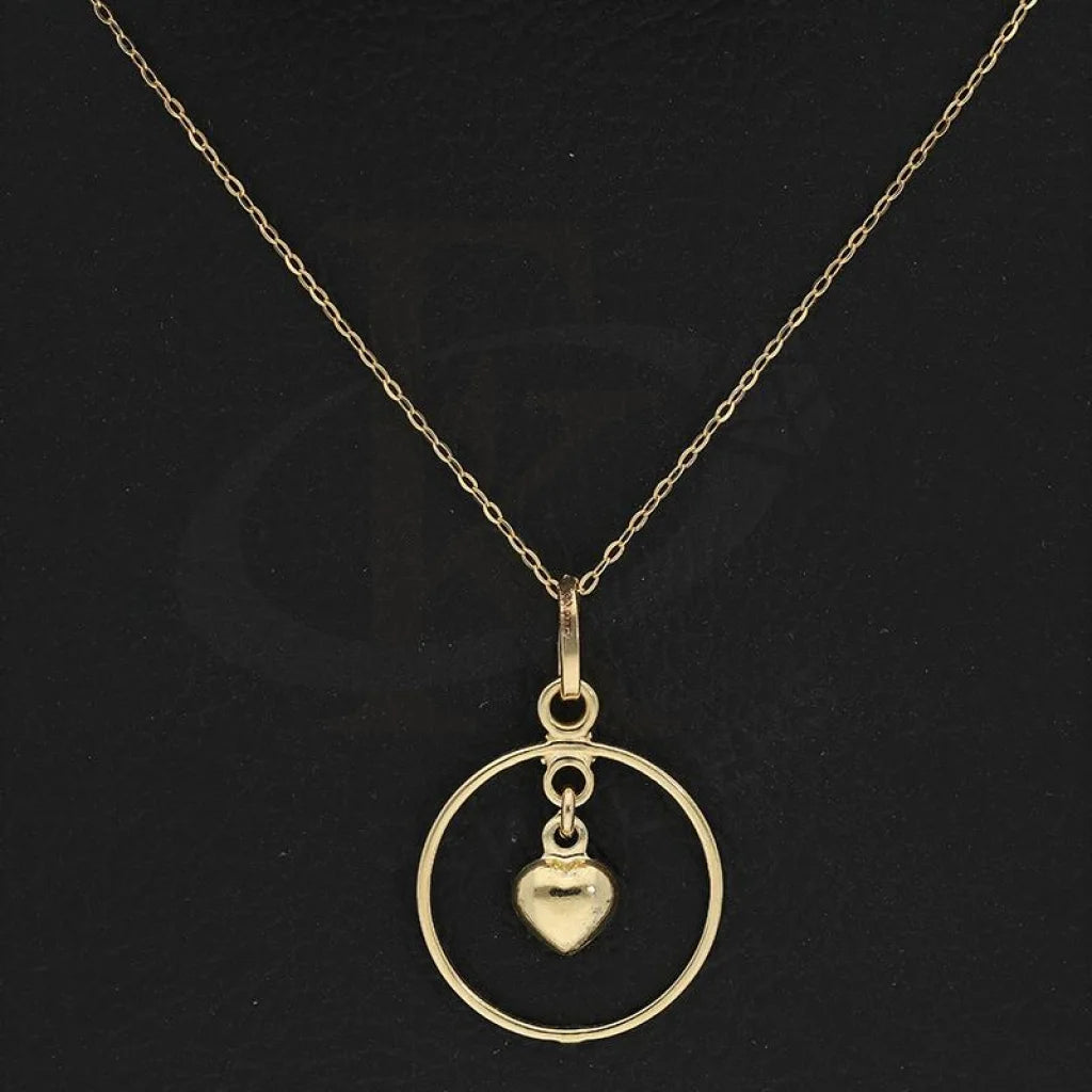 Gold Necklace (Chain With Heart In Ring Shaped Pendant) 18Kt - Fkjnkl18K2255 Necklaces