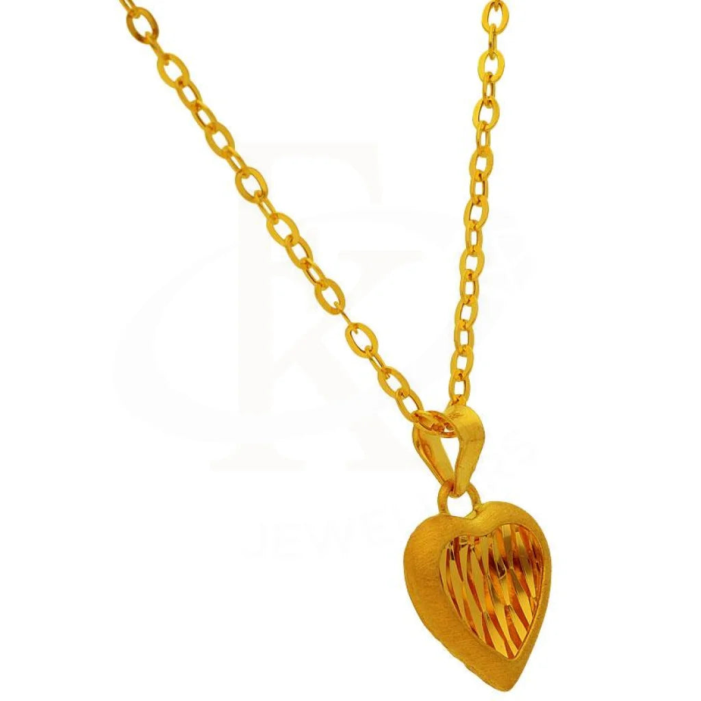 Gold Necklace (Chain With Heart Pendant) 18Kt - Fkjnkl1196 Necklaces