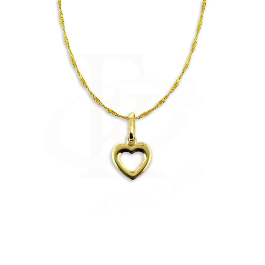 Gold Necklace (Chain With Heart Pendant) 18Kt - Fkjnkl1222 Necklaces