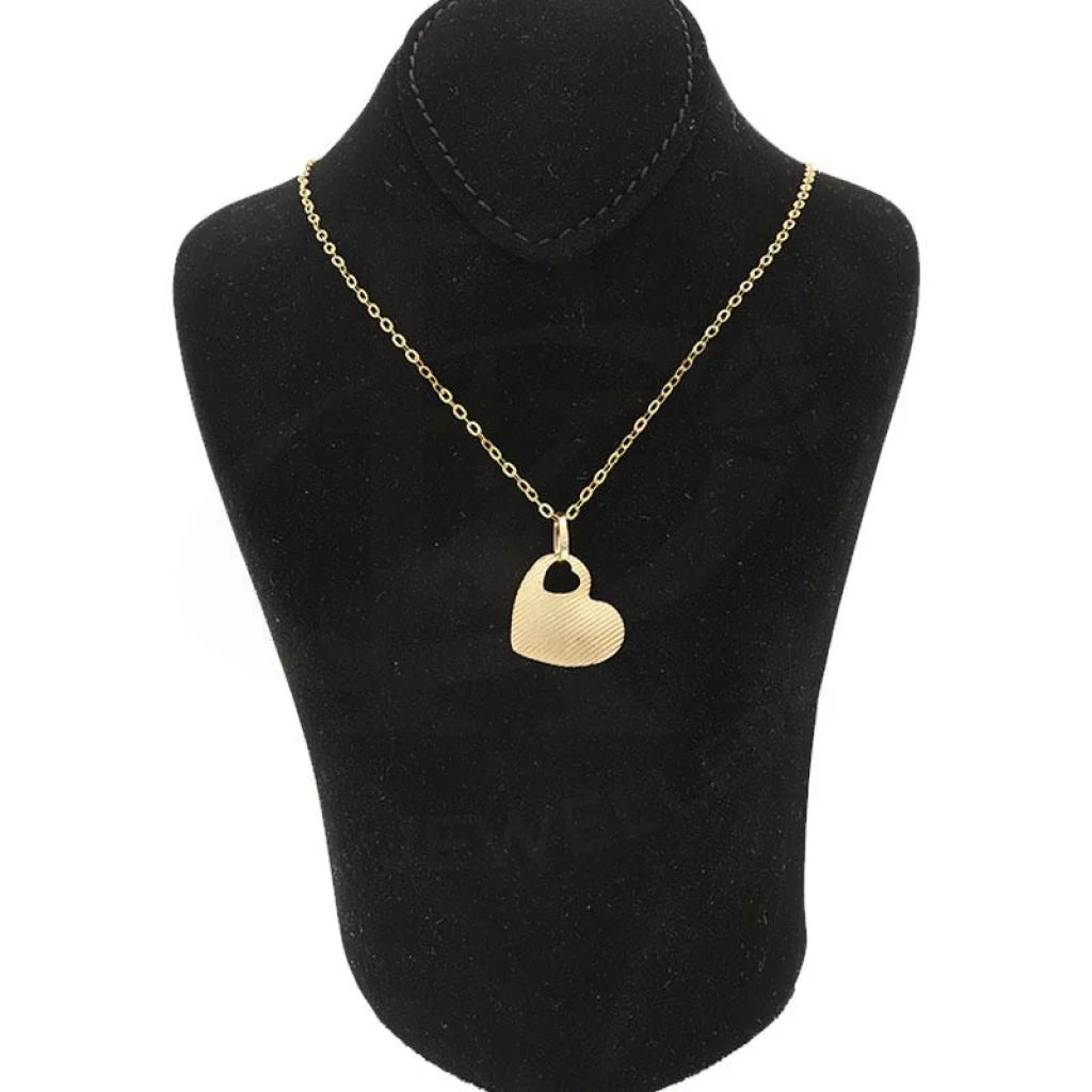 Gold Necklace (Chain With Heart Pendant) 18Kt - Fkjnkl1699 Necklaces