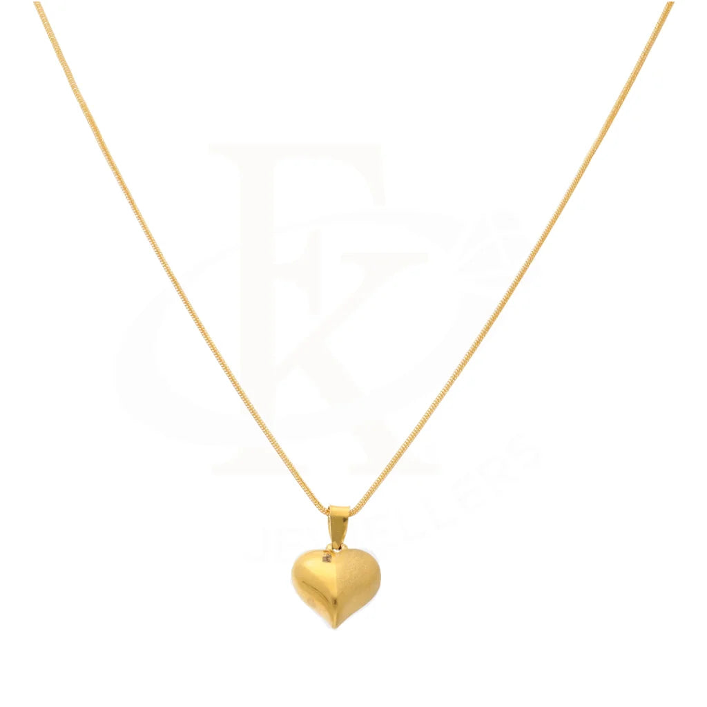 Gold Necklace (Chain With Heart Shaped Pendant) 21Kt - Fkjnkl21Km8526 Necklaces