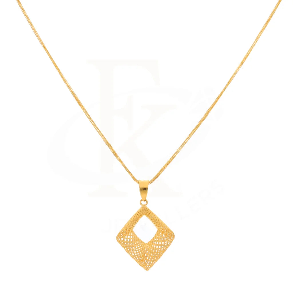 Gold Necklace (Chain With Kite Shaped Pendant) 21Kt - Fkjnkl21Km8415 Necklaces