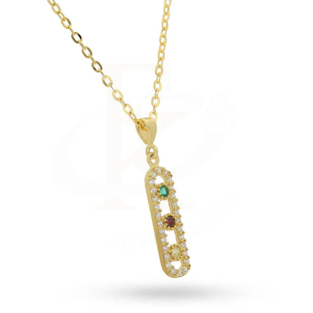Gold Necklace (Chain With Pendant) 18Kt - Fkjnkl1505 Necklaces