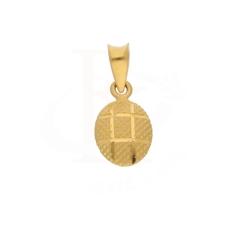 Gold Oval Shaped Pendant 21Kt - Fkjpnd21Km8532 Pendants