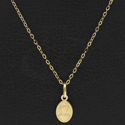 Gold Oval Shaped Pendant Set (Necklace And Earrings) 18Kt - Fkjnklst18K2363 Sets
