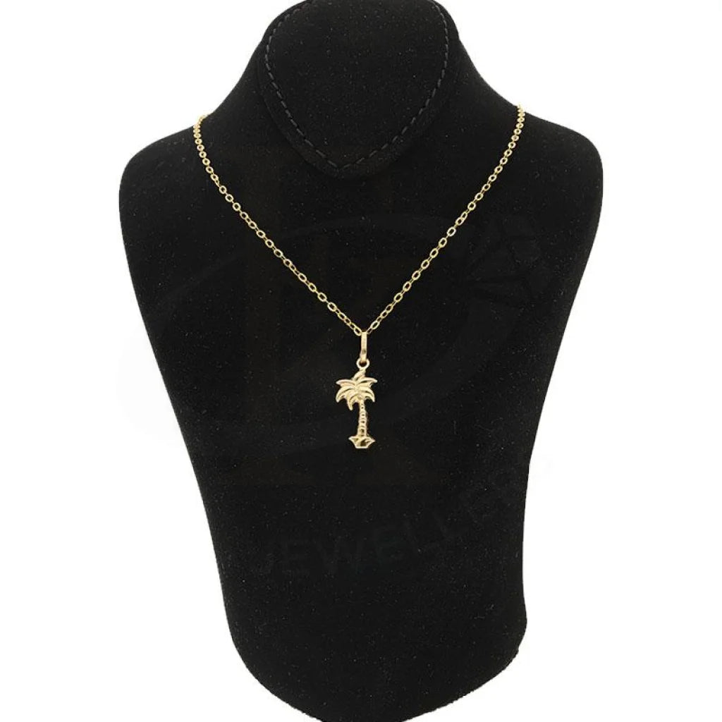 Gold Palm Necklace (Chain With Pendant) 18Kt - Fkjnkl1495 Necklaces