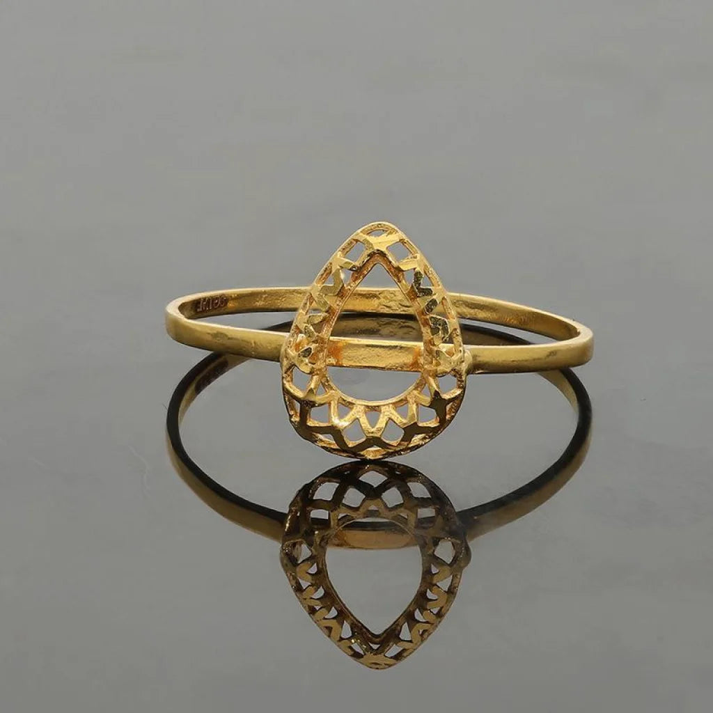 Gold Pear Shaped Ring 21Kt - Fkjrn21K2598 Rings