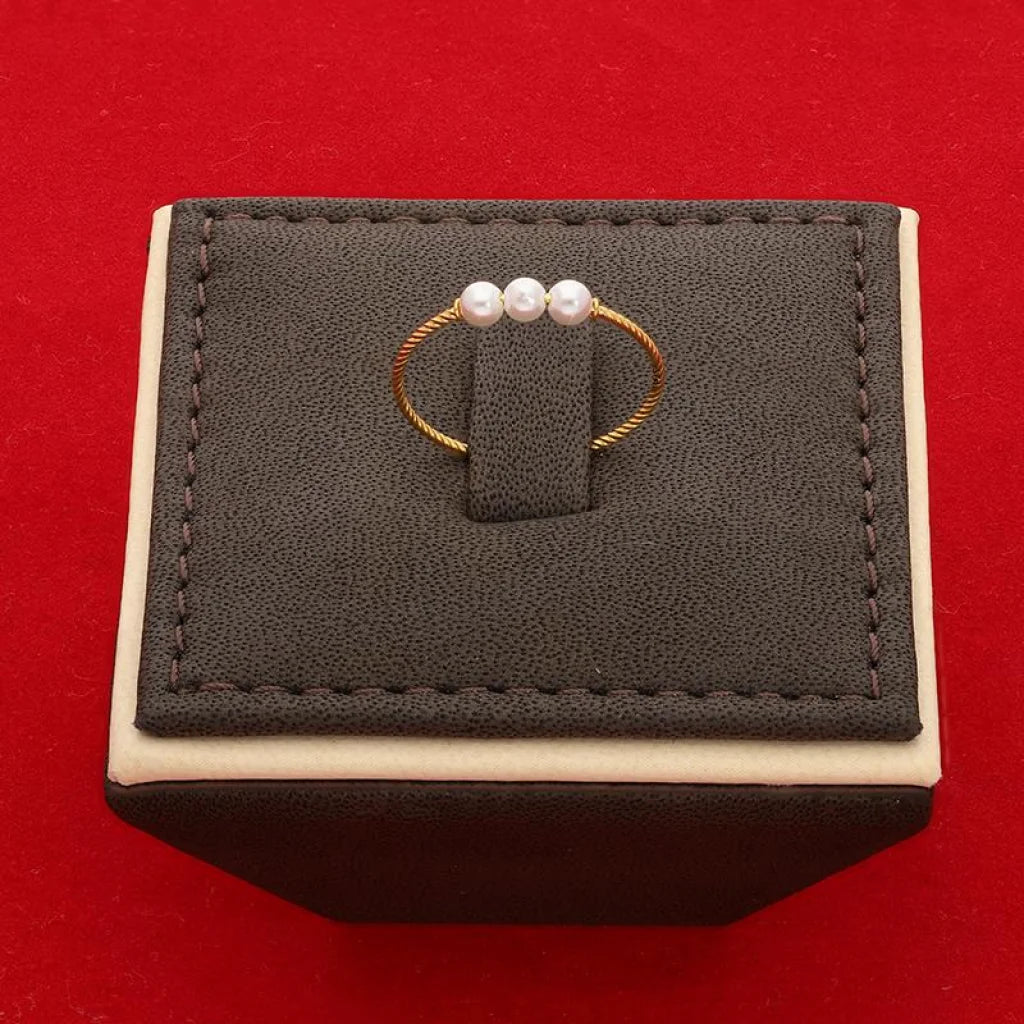 Gold Pearl Ring 21Kt - Fkjrn21K2724 Rings