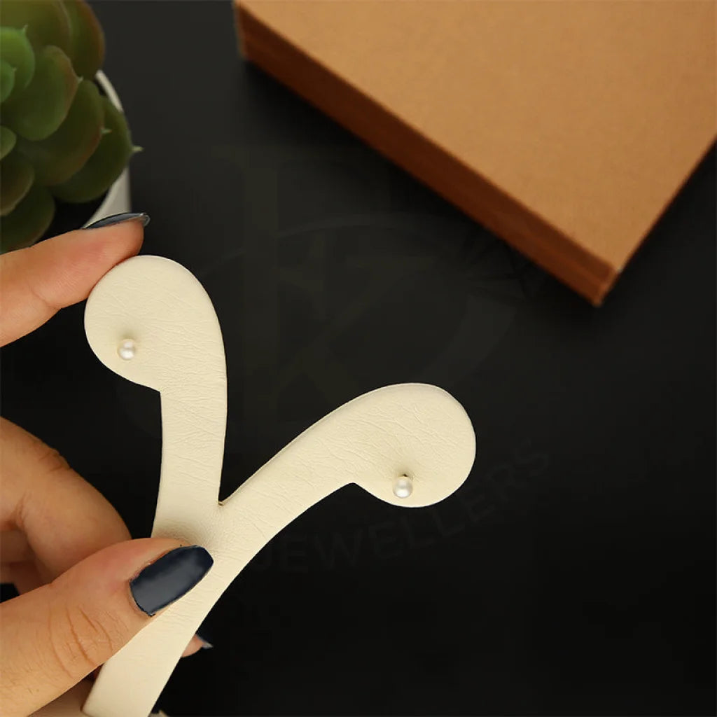 Gold Pearl Stud Earrings 18Kt - Fkjern18K5220