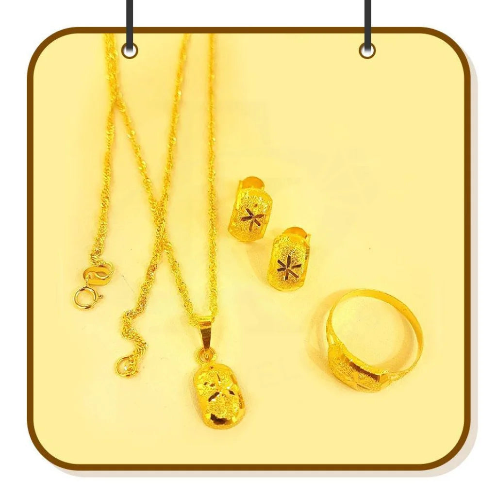 Gold Pendant Set (Necklace Earrings And Ring) 18Kt - Fkjnklst1656 Sets