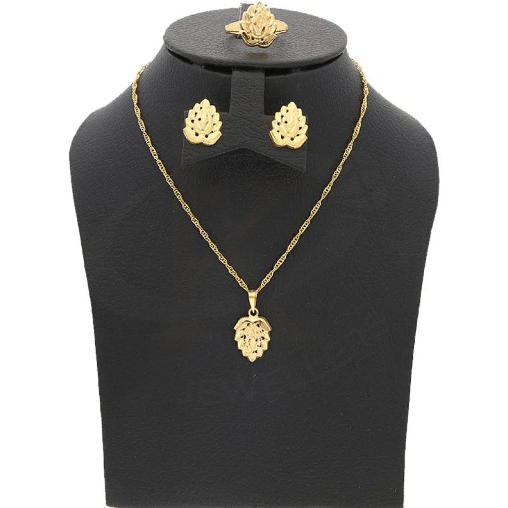 Gold Pendant Set (Necklace Earrings And Ring) 18Kt - Fkjnklst1681 Sets
