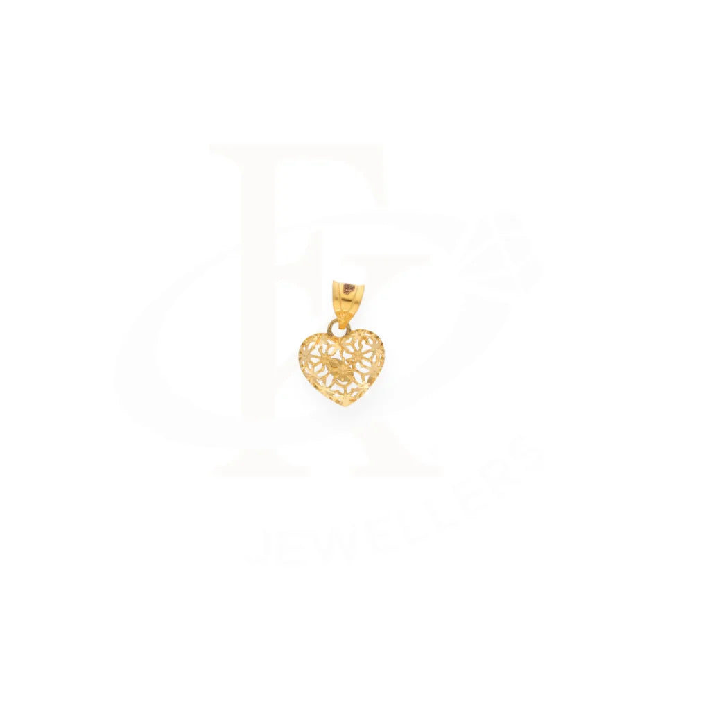 Gold Puffed Heart Shaped Charm Pendant 21Kt - Fkjpnd21Km8047 Pendants