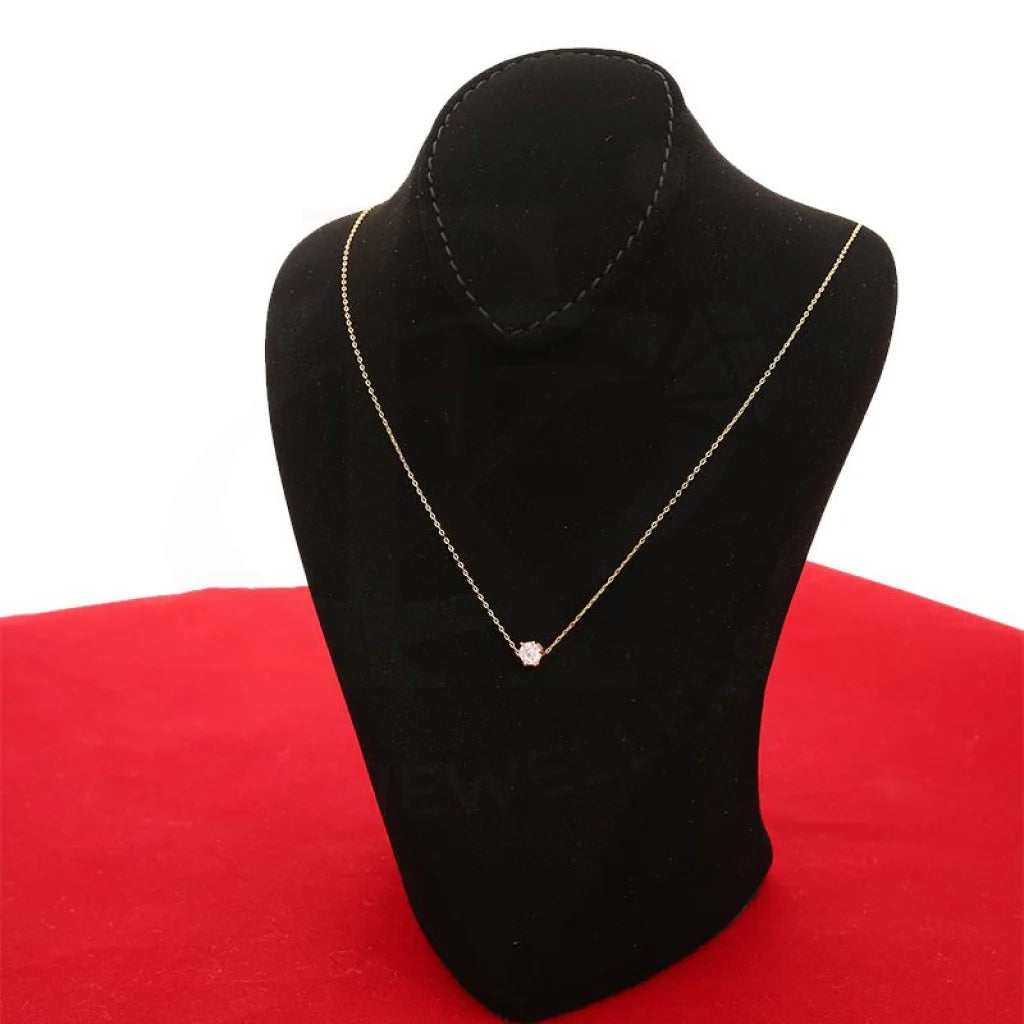 Gold Round Shaped Solitaire Necklace 21Kt - Fkjnkl21K2390 Necklaces