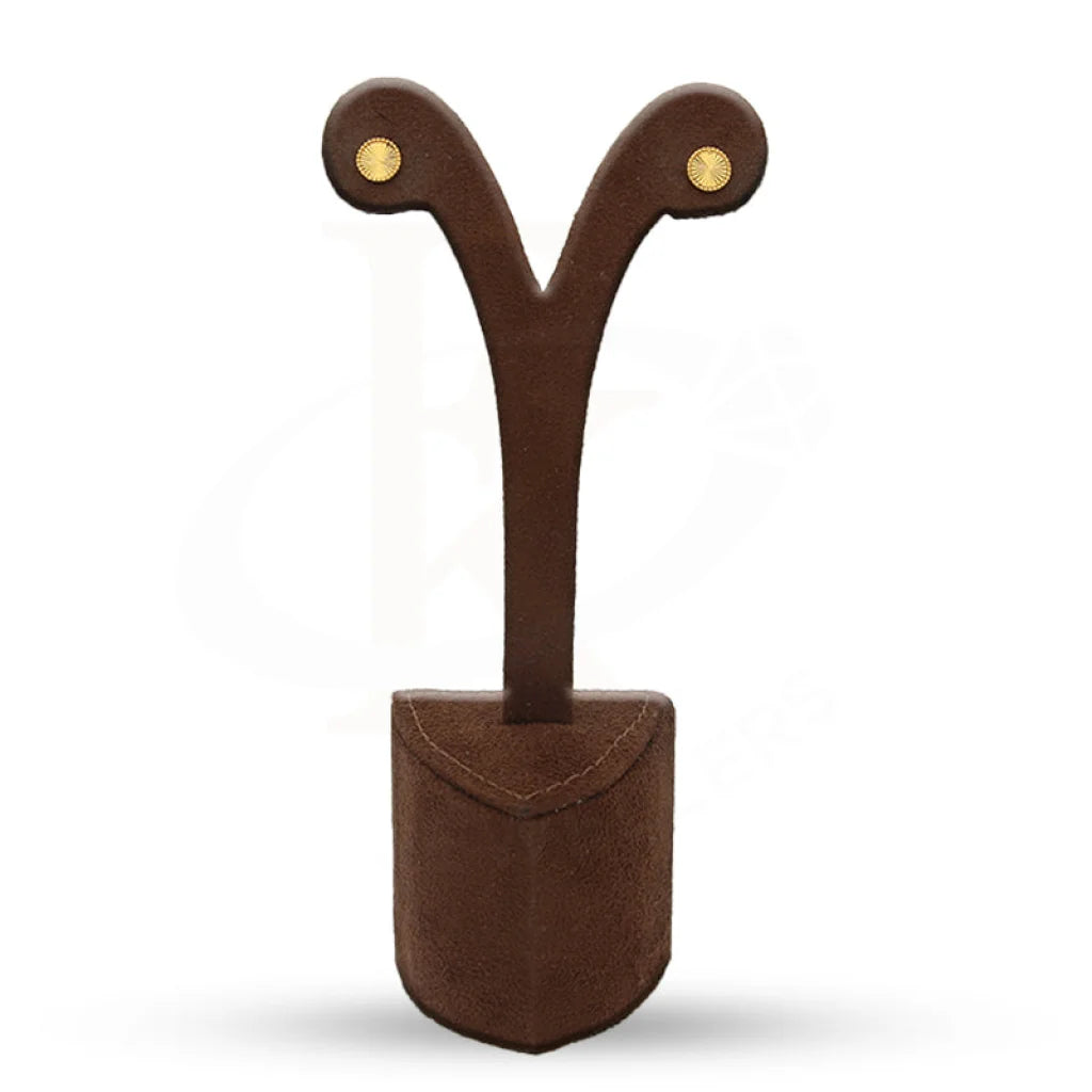 Gold Round Shaped Stud Earrings 21Kt - Fkjern21Km1004