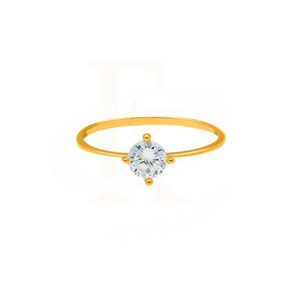 Gold Solitaire Ring 18Kt - Fkjrn1302 Rings