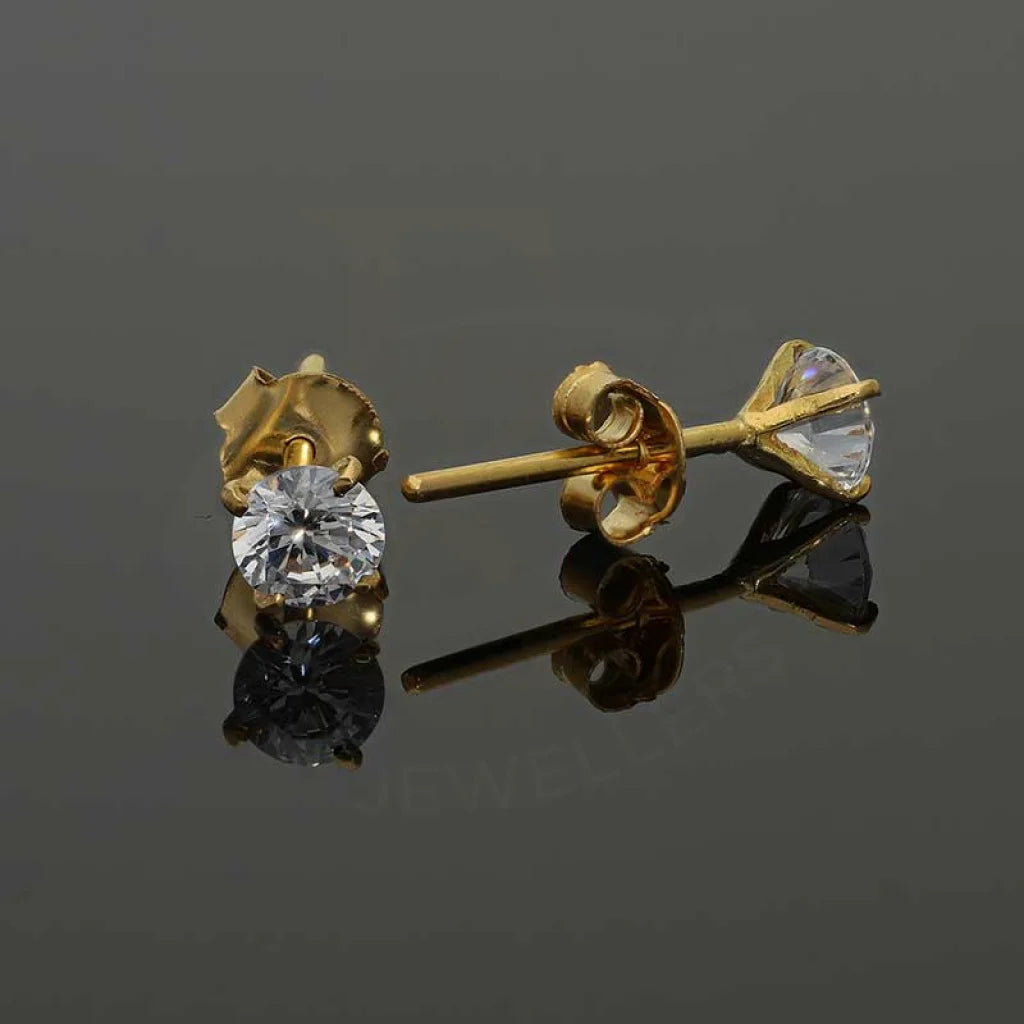 Gold Solitaire Stud Earrings 18Kt - Fkjern18K2687