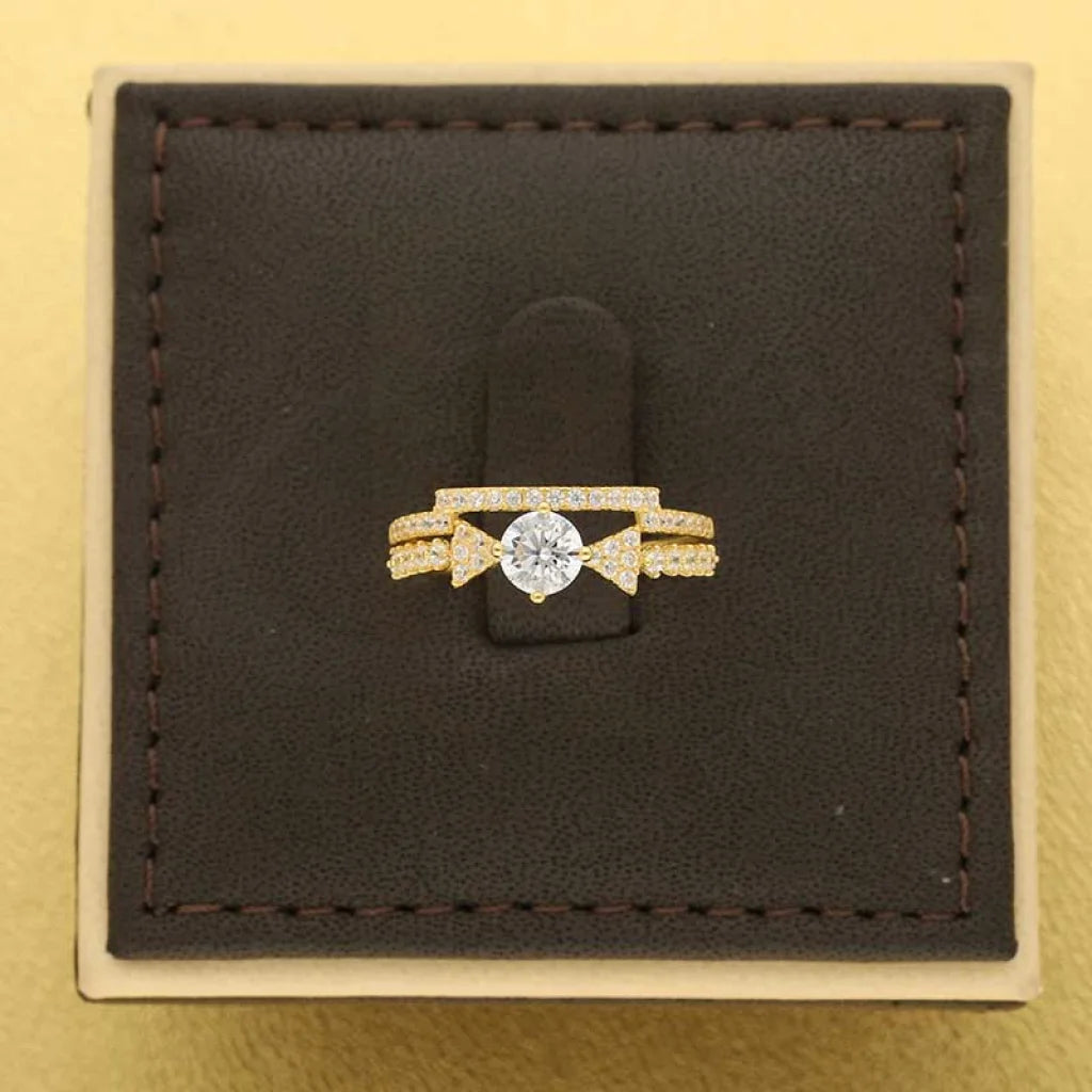 Gold Solitaire Twins Ring 18Kt - Fkjrn18K3443 Rings