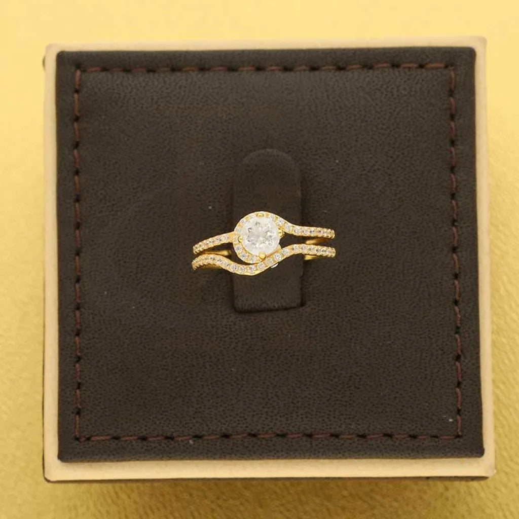 Gold Solitaire Twins Ring 18Kt - Fkjrn18K3444 Rings