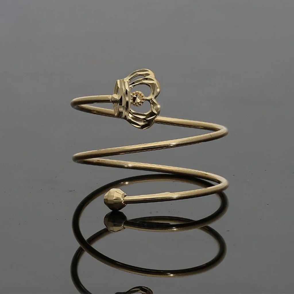 Gold Spiral Ring With Crown In 18Kt - Fkjrn18K2176 Rings
