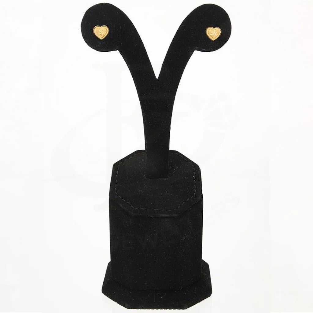 Gold Stud Heart Earrings 18Kt - Fkjern1380