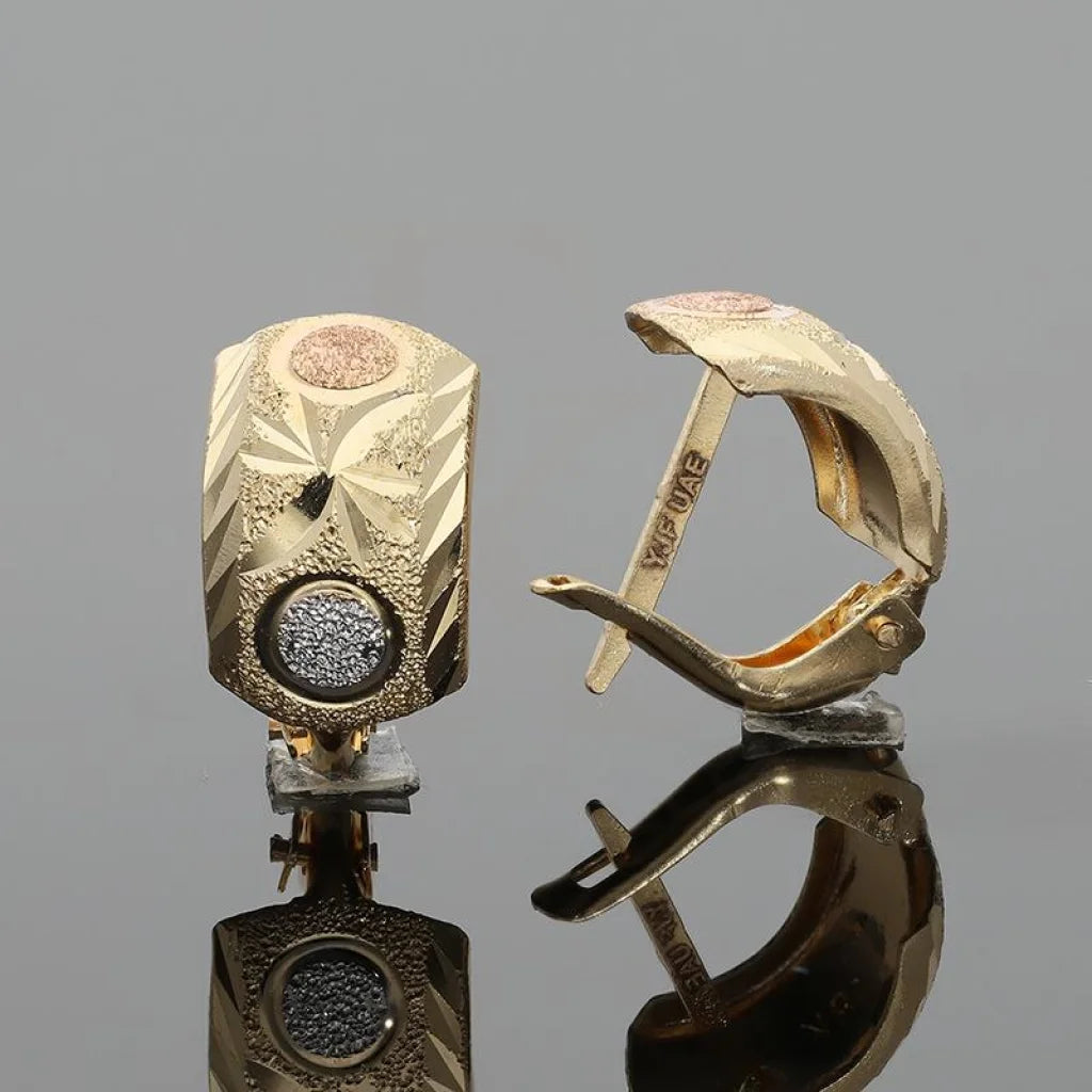 Gold Tri-Tone Clip Earrings 18Kt - Fkjern18K2254