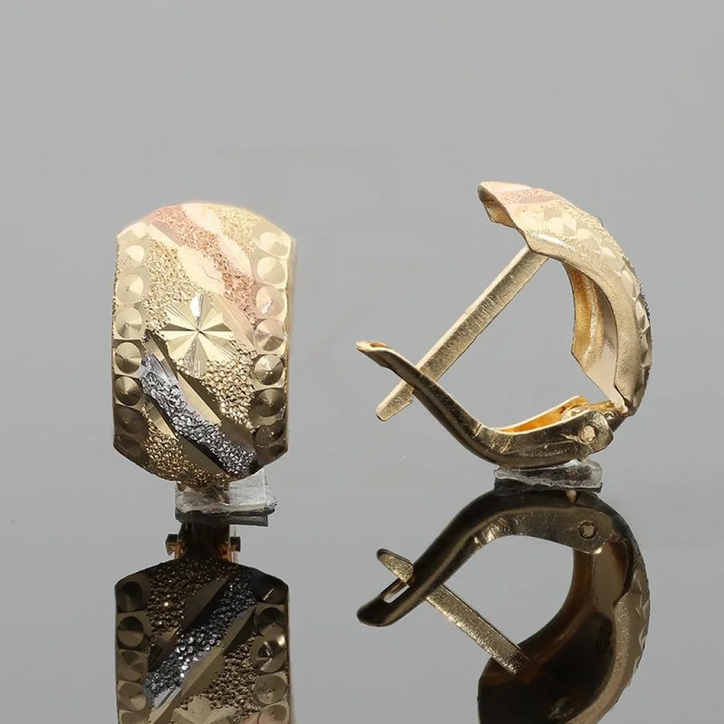 Gold Tri-Tone Clip Earrings 18Kt - Fkjern18K2255
