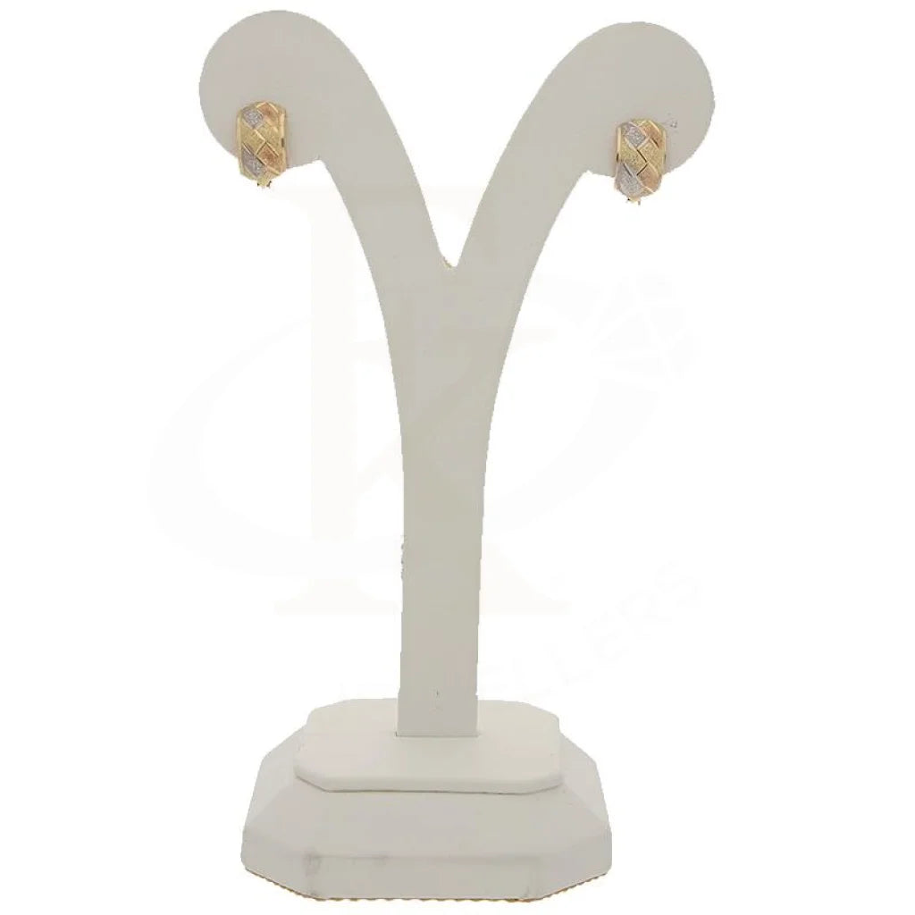 Gold Tri-Tone Clip Earrings 18Kt - Fkjern18K2279