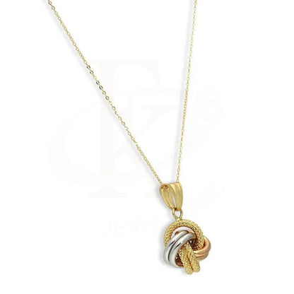 Gold Tri Tone Knot Pendant Set (Necklace Earrings And Ring) 18Kt - Fkjnklst18K2362 Sets