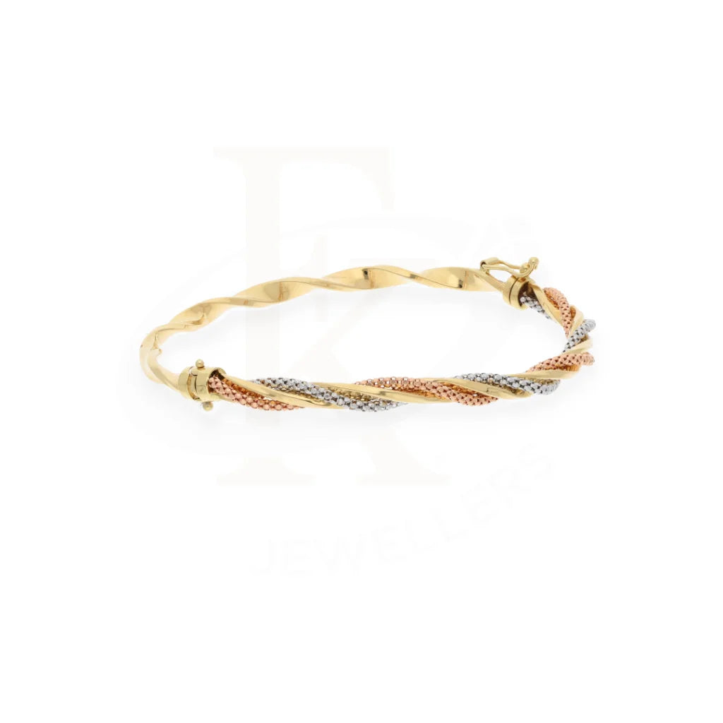 Gold Tri Tone Twisted Bangle 18Kt - Fkjbng18K7847 Bangles