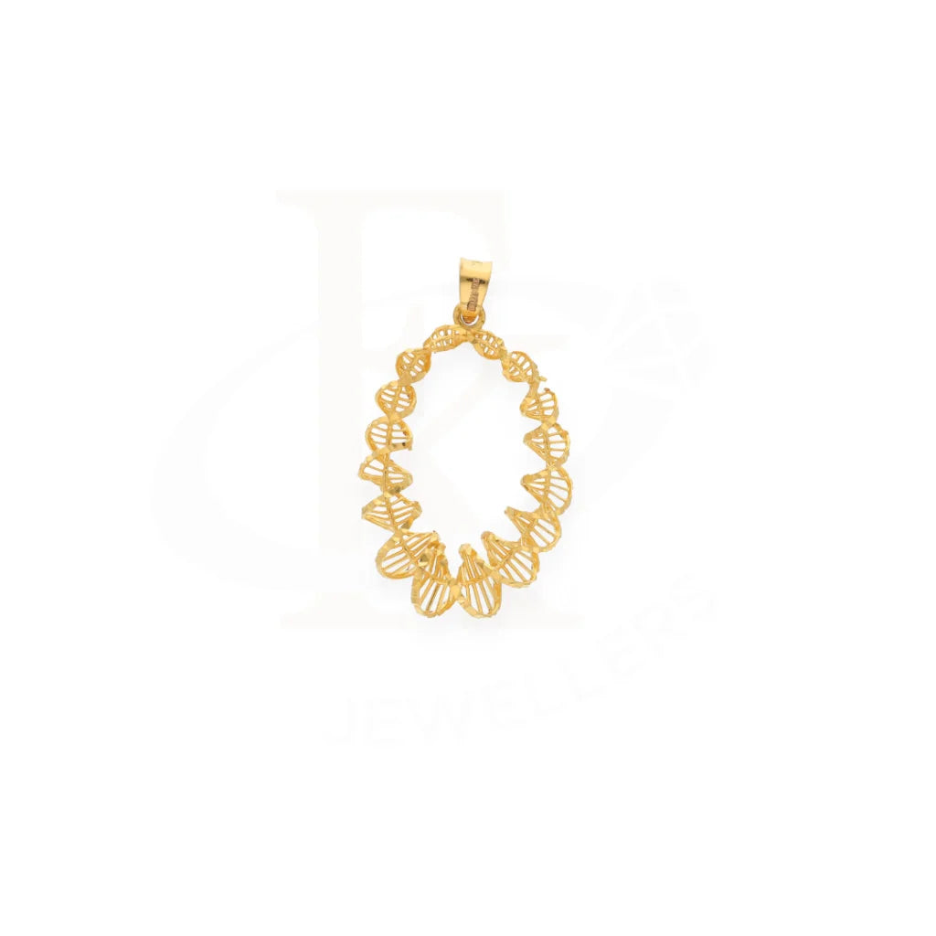 Gold Twined Shaped Pendant 21Kt - Fkjpnd21Km8043 Pendants