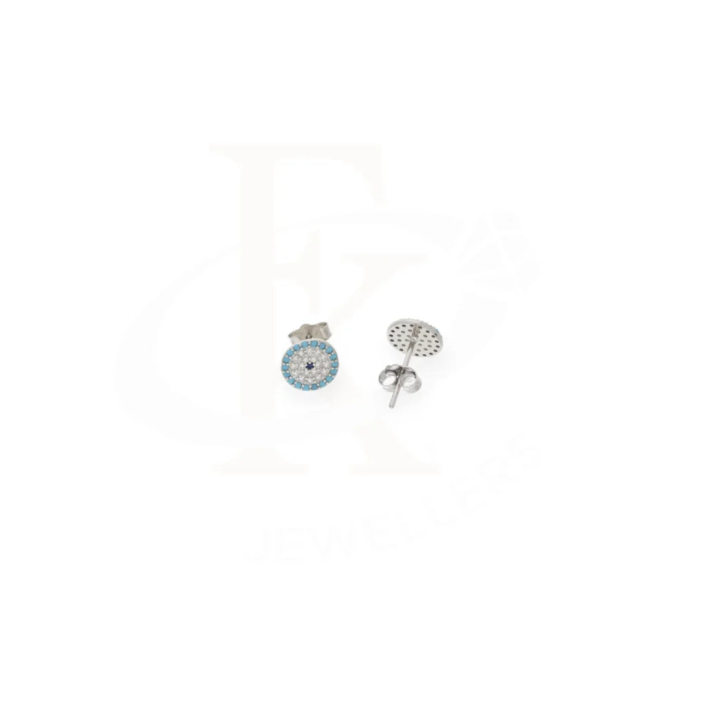 Sterling Silver 925 Evil Eye Stud Earrings - Fkjernsl8001