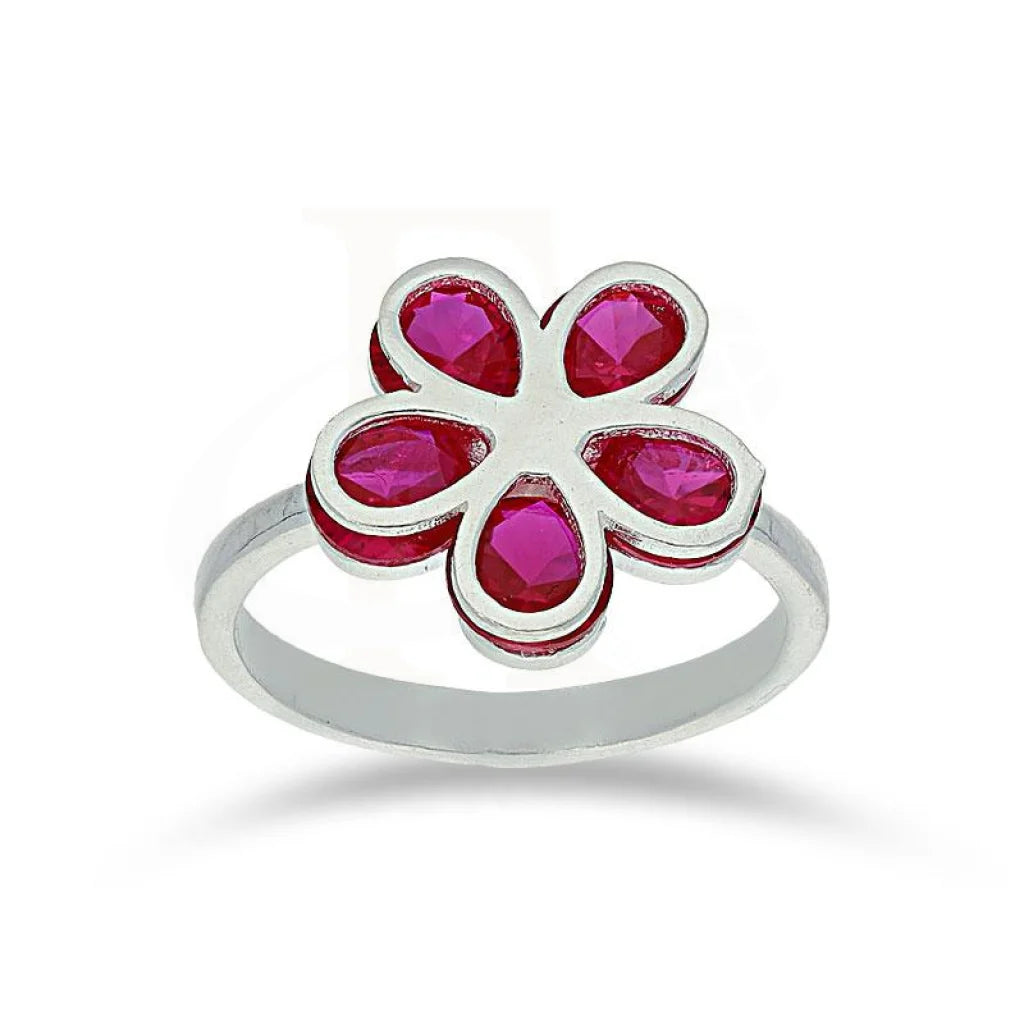 Italian Silver 925 Flower With Pink Stones Ring - Fkjrnsl2120 Rings