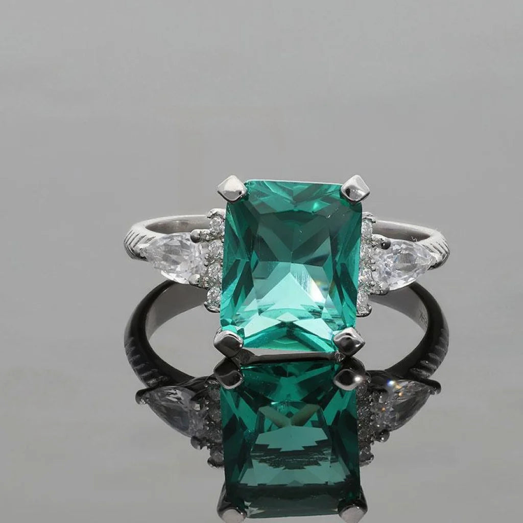 Italian Silver 925 Blue Solitaire Ring - Fkjrnsl2273 Rings