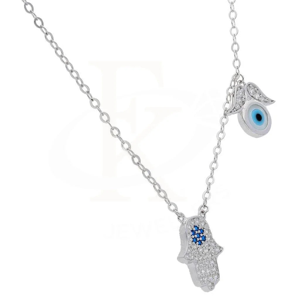 Italian Silver 925 Hamsa Hand And Evil Eye Necklace - Fkjnkl1949 Necklaces